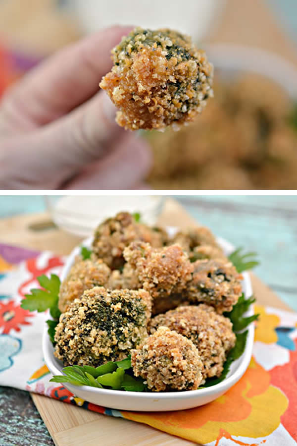 Keto Broccoli Bites | Low Carb Garlic Parmesan Broccoli Bites Recipe | Appetizers - Snacks - Party Food - Side Dish - Ketogenic Diet Idea